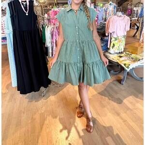 NEW MAHILA cressida mini dress in green